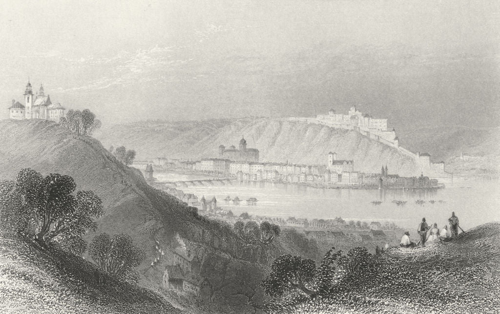 PASSAU. Church Maria Hilf, river Inn. Bartlett 1840 old antique print picture